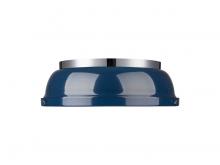  3602-14 CH-NVY - Duncan 14" Flush Mount in Chrome with Matte Navy